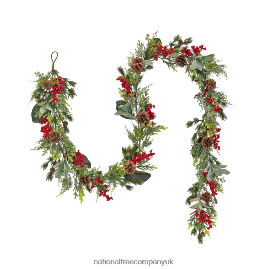 Greenery | National Tree Company 9 ft HGTV Home Collection Berries and Greenery Garland F2L4F416